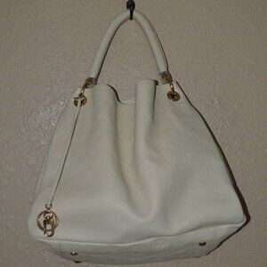 Louis Vuitton Ivory Creme Monogram Empreinte Artsy MM Shoulder Bag